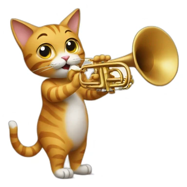Cat playing trumpet sticker