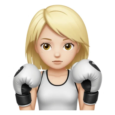 Девушка с серными прямыми волосами в белых бексерских перчатках  sticker