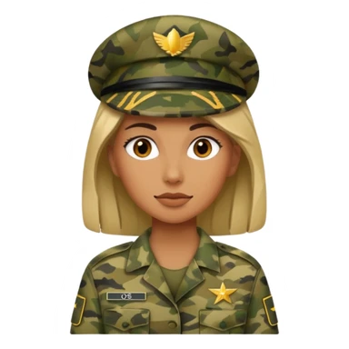 militar mujer con traje de camuflaje sticker