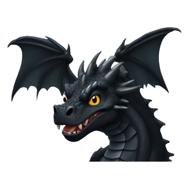 Black dragon with a mean face sticker