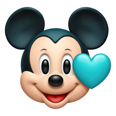 Mickey with a teal blue heart  sticker