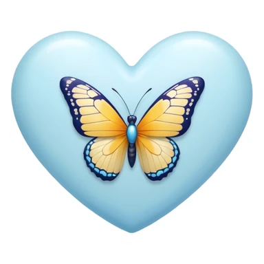 white heart with a butterfly sticker