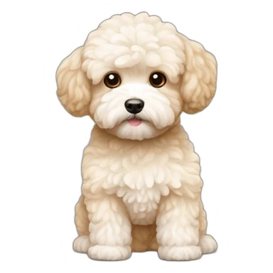 white light brown maltipoo whole body sticker