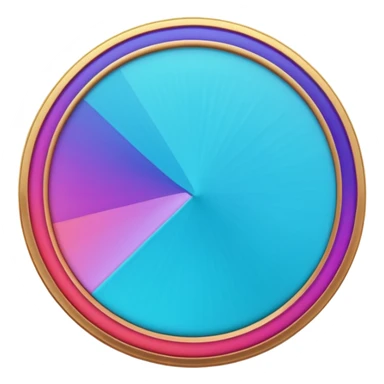 
One  Rotate 55 degree  coin color in in gradient of turquoise, blue, pink, purple, and coral sticker