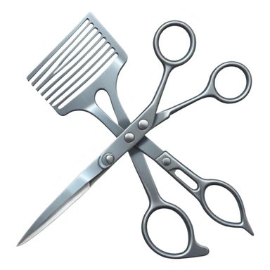 barber shop, scissors, comb, only scissor and comb sticker
