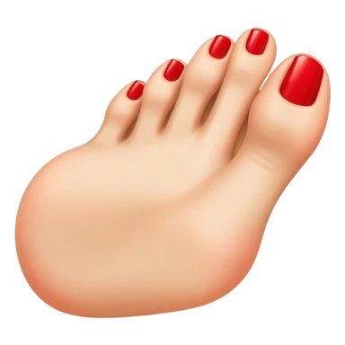 a foot toes with red toenail sticker