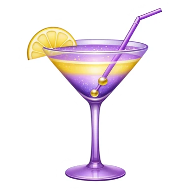 Lavender Yellow Gradient Glitter Cocktail  sticker