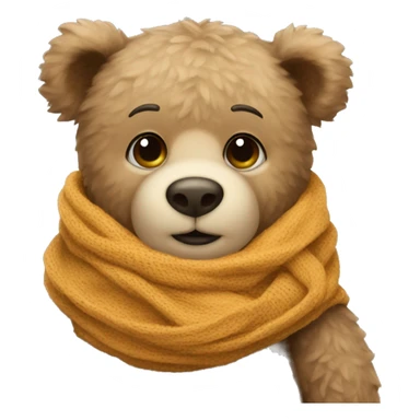 Teddy bear wrapped in scarf  sticker