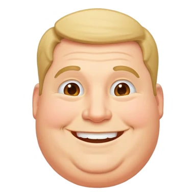 happy plump white man sticker