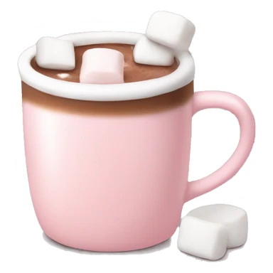 Light Pink mug of hot chocolate with marshmallows  sticker