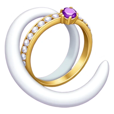 anel de casamento branco e roxo sticker