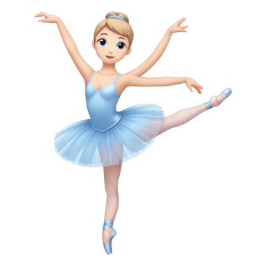 soft blue emojis that related to ballerina sticker