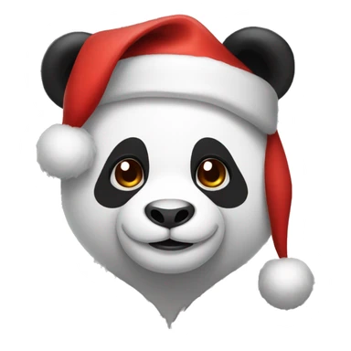 Panda wearing Santa hat sticker