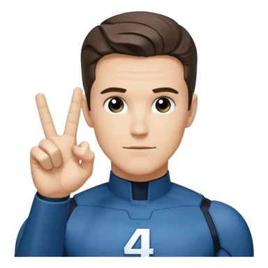 Reed Richard’s from the Fantastic 4 holding up 4 fingers out in front of himself  sticker