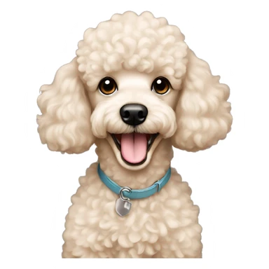 Cream mini poodle happy sticker