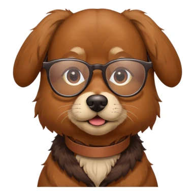 Brown dog wearing glasses sticker