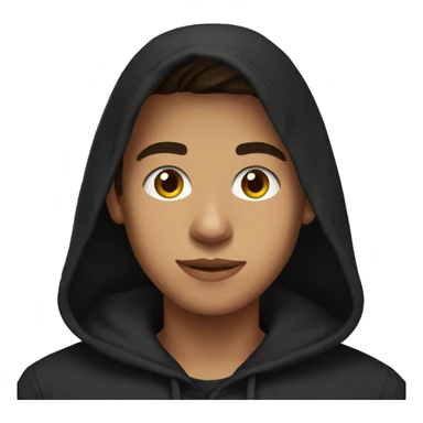 hispanic teenager wearing black hoodie with hood on sticker