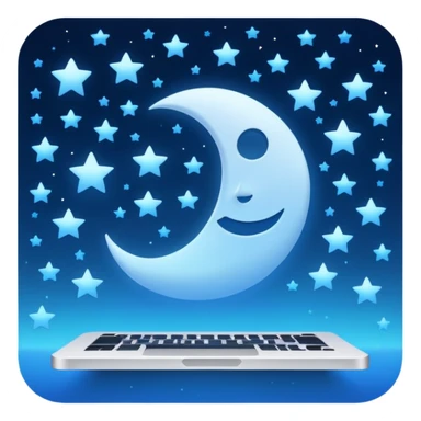 A square that reads "4 AM TYPING HAS ARRIVED" with a moon and stars behind it and glowing blue gradient text sticker