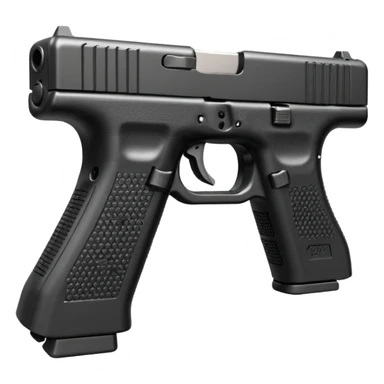 Glock 17 with an extended magazine and a clear legible engraving "N Block 17" sticker
