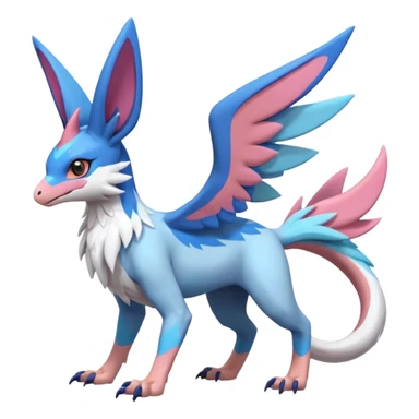 Chimera-Latios-Nargacuga-Sylveon-Silvally-Gryphon-fusion-hybrid-animal-creature  with long ears  sticker