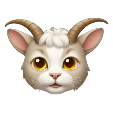 cute cat with goat horns sticker
