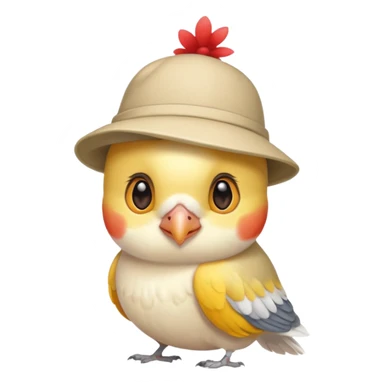 a cute cockatiel with a cute hat   sticker