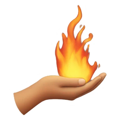 hand holding fire sticker
