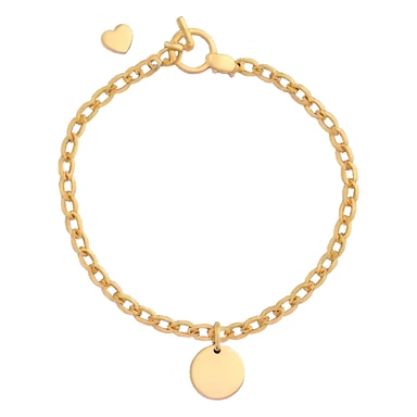 Elegant gold bracelet with Imogen charm sticker