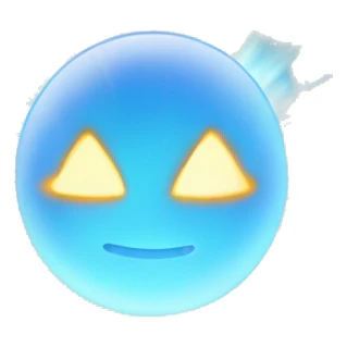 blue light sphere radiating aura  sticker