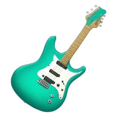 teal guitar sticker