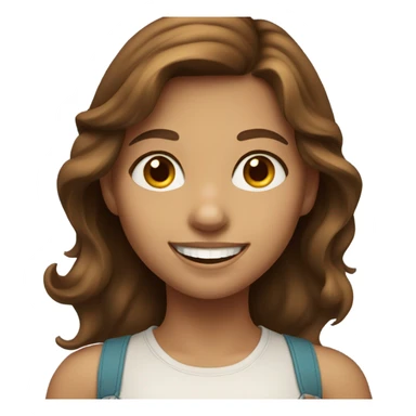 smiling girl with brown hair sticker