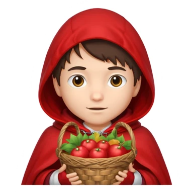 brunete boy little red riding hood sticker