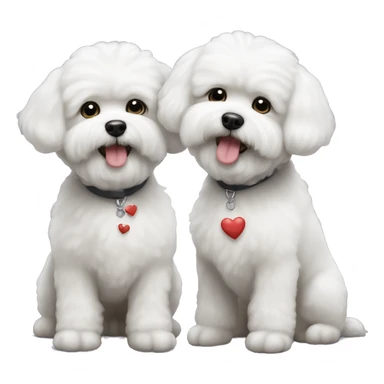 Two bichon dogs in love  sticker