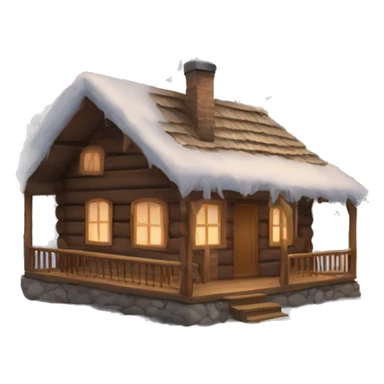 winter cabin sticker