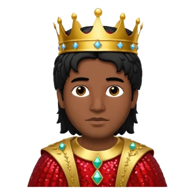 King Solomon from The Bible with black hair,  red sequin outfit sticker