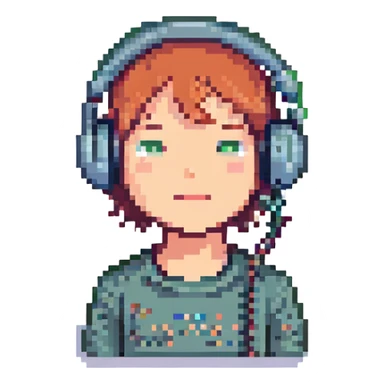 A guy with headphones sticker