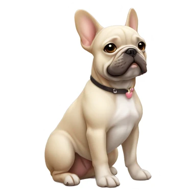 Creamie french bulldog sitting  sticker