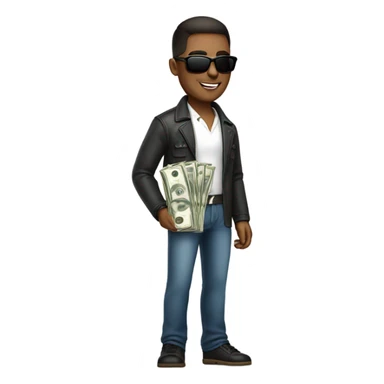 Cool Guy holding money sticker