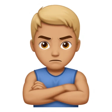 Mad face crossing arms  sticker