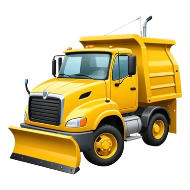 Snowplow truck yellow side view white driver sticker