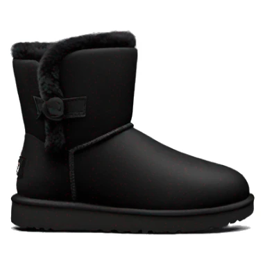 Ugg mini boot black with black fur sticker