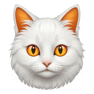 white cat with slightly orange and yellow eyes sticker
