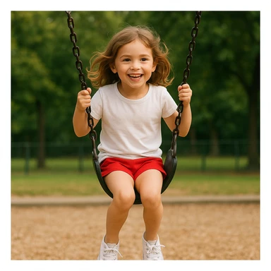 Make the girl's outfit red shorts and a white short-sleeved t-shirt sticker