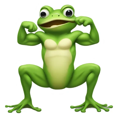 frog flexing muscle sticker