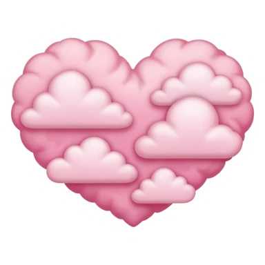 Dreamy pink aesthetic clouds with hearts sticker