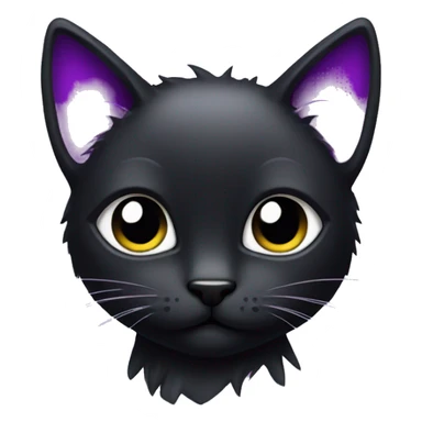 Black cat with violet Mohawk sticker