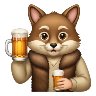 Мэйн-кун с пивом sticker