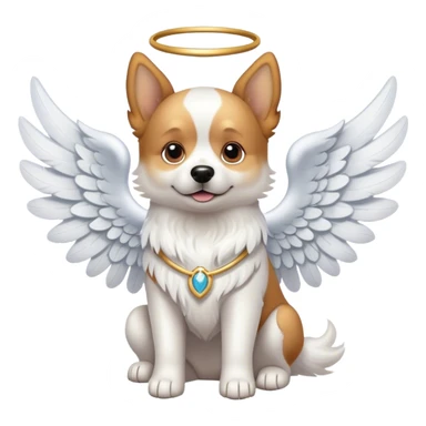 Dog with angel wings sticker