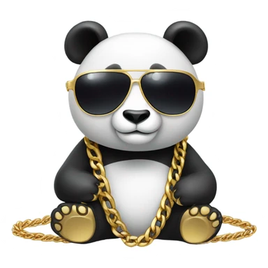 Panda with thick gold chain and sun glasses sticker