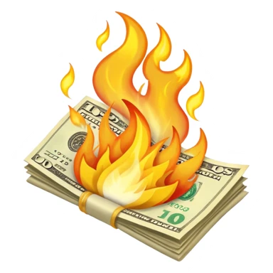 burning one money sticker